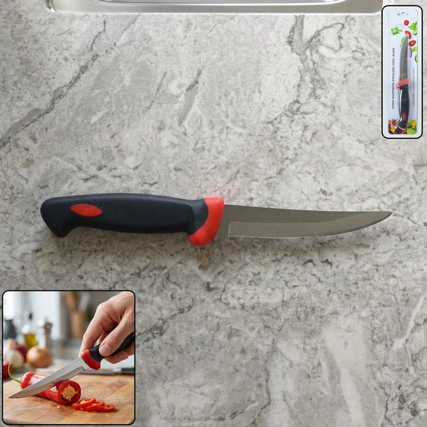 Ergonomic Stainless Steel Utility Knife for Kitchen Use (1 Pc)