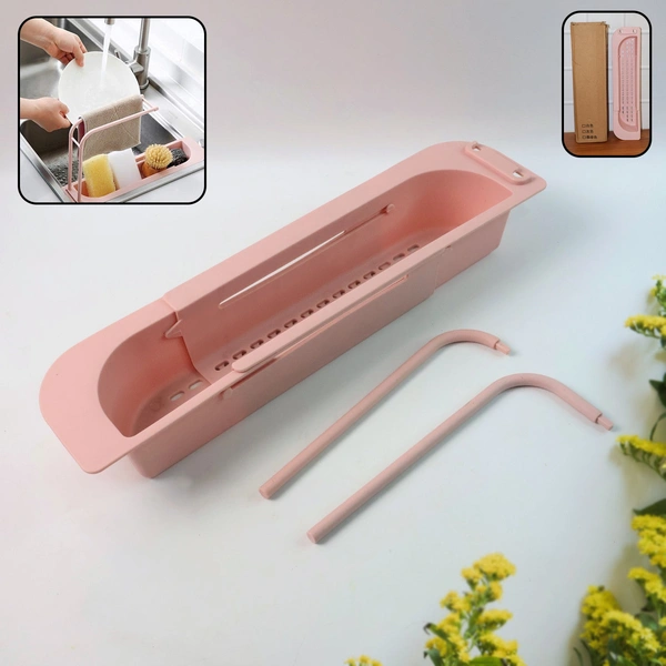 Expandable Over-Sink Sink Caddy with Dual Towel Bars & Drip Tray