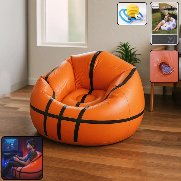 Foldable Cartoon Style Sofa Chair Ball Chair for Adults Kids Size 110×85 cm