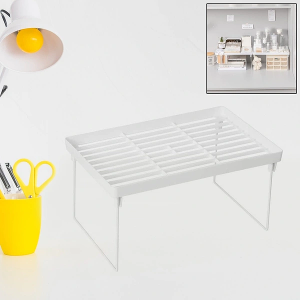 Foldable Plastic Bathroom & Kitchen Organizer Storage Rack