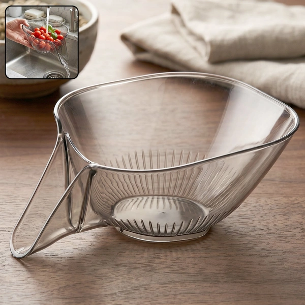 Fruit & Vegetable Washing Strainer Basket with Funnel Drain