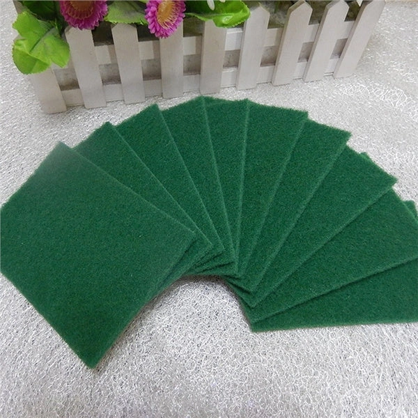 Green Kitchen Scrubber Pads - Multipurpose 10-Pack for Utensils & Tiles