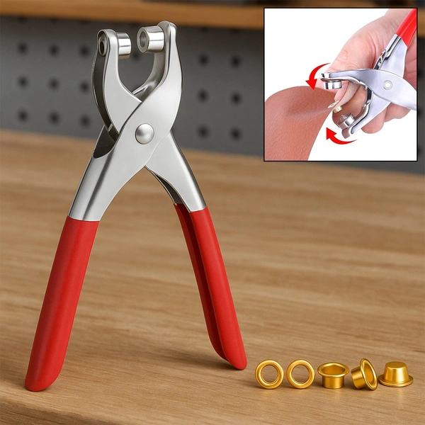Grommet Setting Tool Kit with 25 Gold Eyelets & Steel Punch
