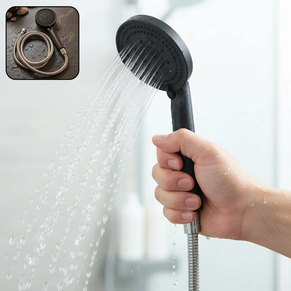Handheld Bathroom Shower Head with 143cm Flexible Stainless Steel Hose