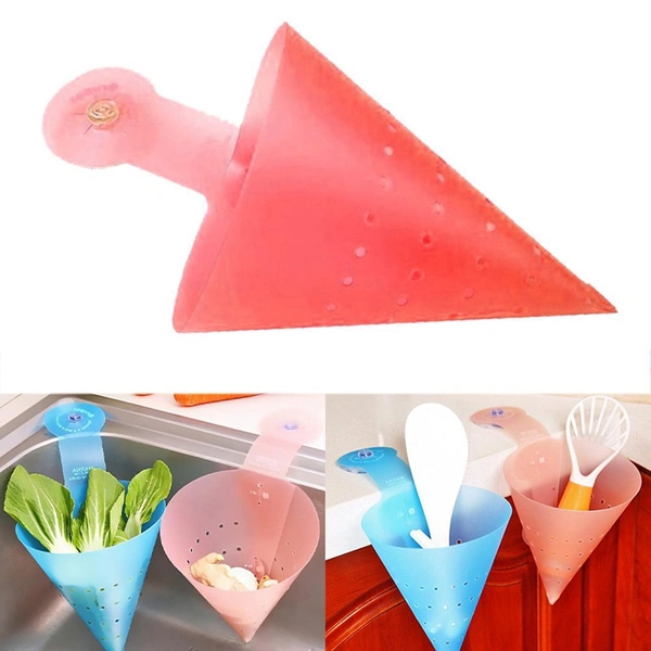 Hanging Corner Sink Strainer with Suction Cup - Kitchen Basket