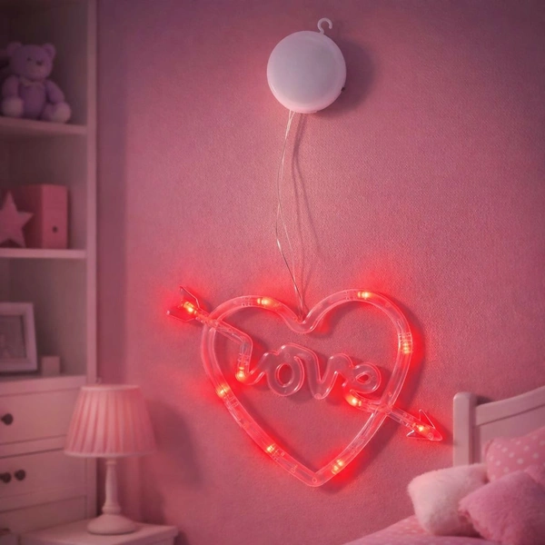 Heart Shape LED Love Hanging Light for Bedroom & Balcony Decor