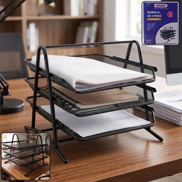 Heavy Duty Metal 3-Tier Organizer Rack for Office & Home