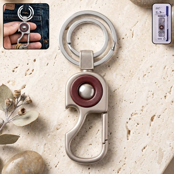 Heavy Duty Metal Carabiner Key Holder with Secure Lock Keychain