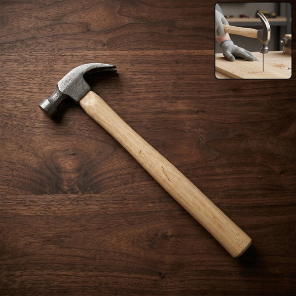 Heavy Duty Wooden Handle Claw Hammer for Carpentry & Home DIY