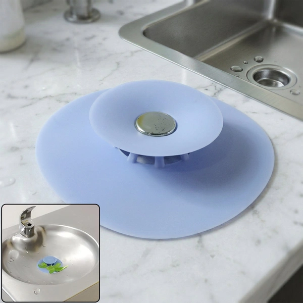 Kitchen Silicone Sink Drain Cover Strainer with Suction Cup 1 Pc