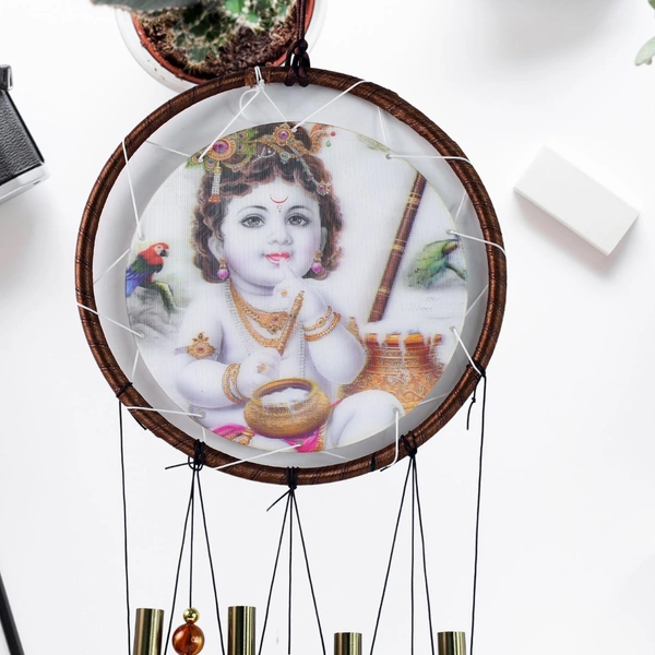 Krishna Medallion Dream Catcher Wind Chime Wall Hanging