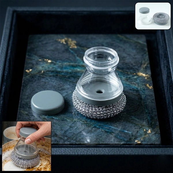 Liquid Dispensing Dish Cleaning Brush with Soap Dispenser