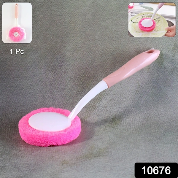 Long Handle Kitchen Dish Scrubber Brush with Soft Sponge