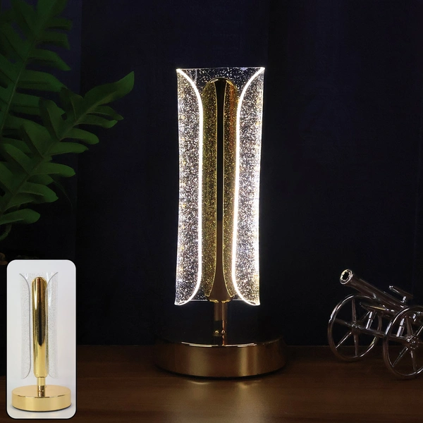 Luxury Tall Cylindrical Crystal Table Lamp (1 Pc)