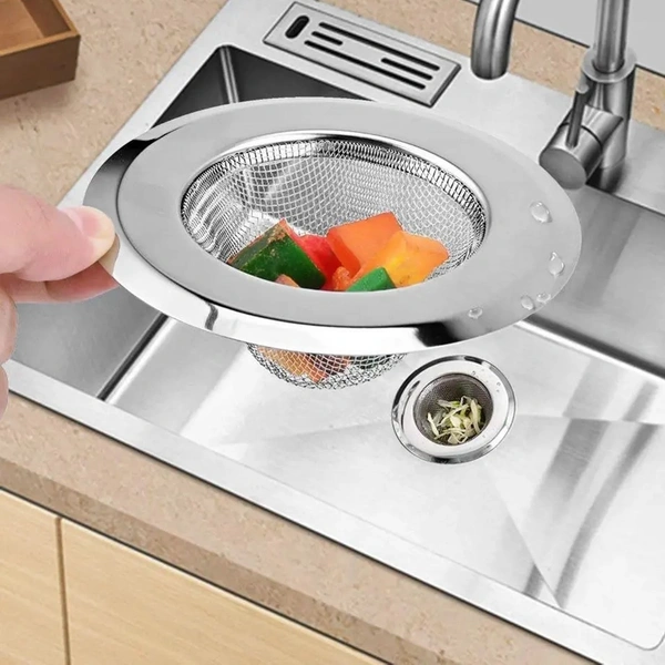 Medium Stainless Steel Kitchen Sink Strainer - Durable Drain Filter Stopper