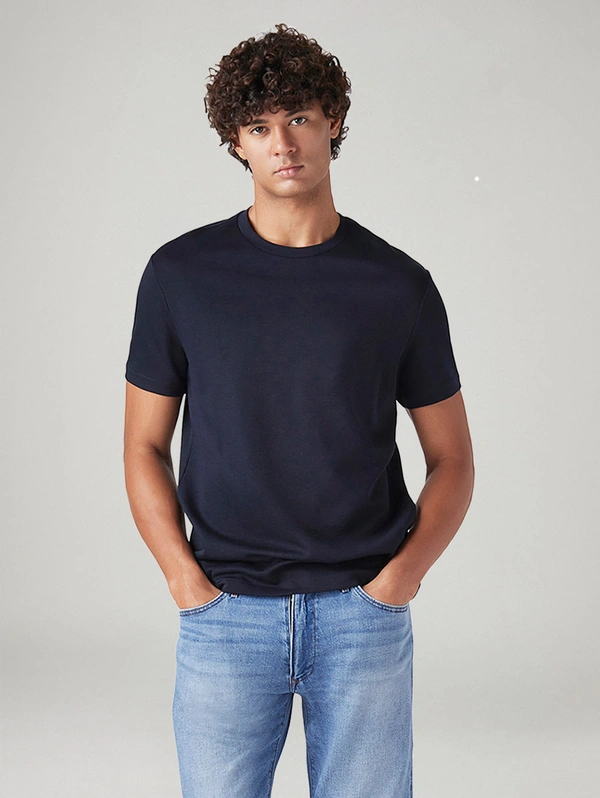 Men's Solid Regular Fit Interlock T-Shirt