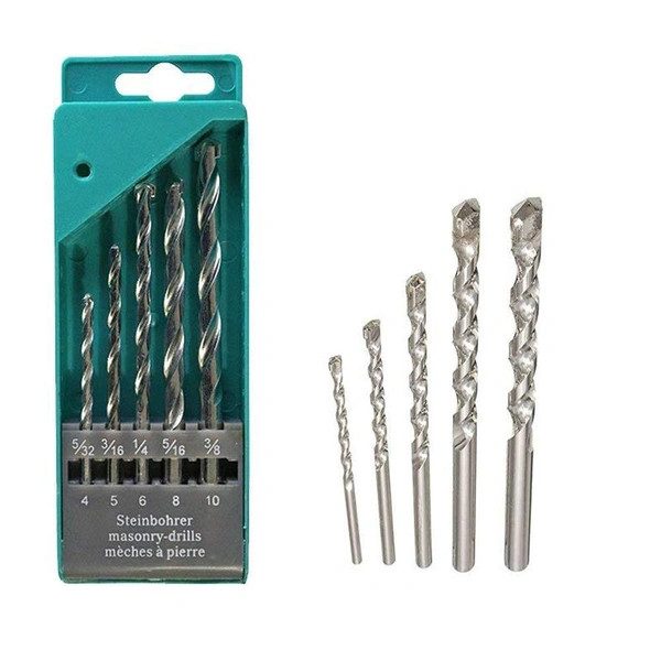 Metal Drill Bit Set - 5-Piece Multicolor with Carbide Tips