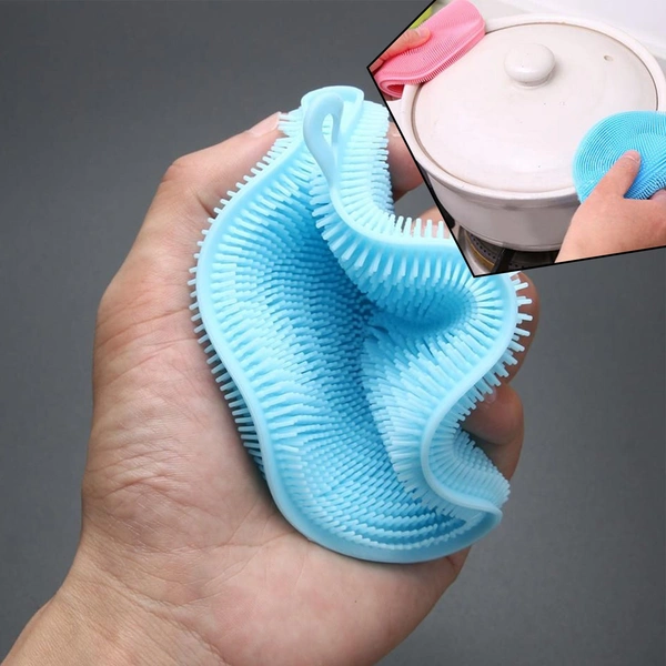 Mildew-Free Silicone Dish Scrubber Sponge, Assorted Colors