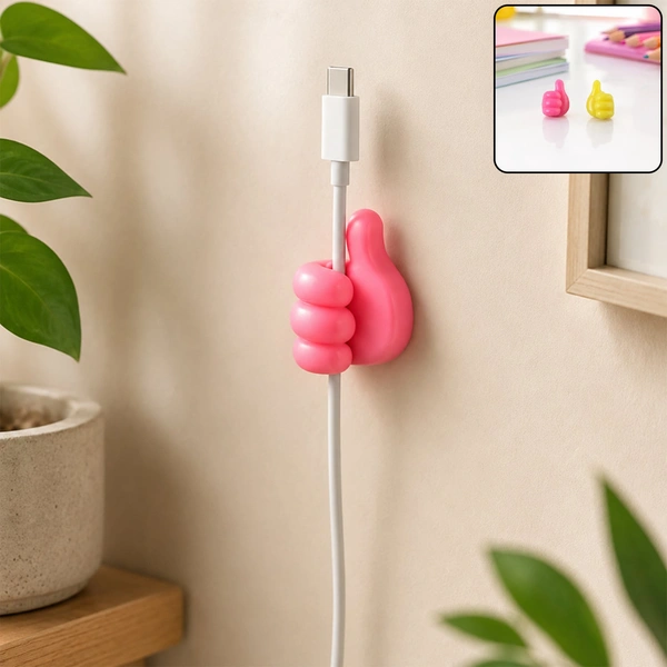 Mix Thumb Shape Self-Adhesive Cable Wire Holder (1 Pc)