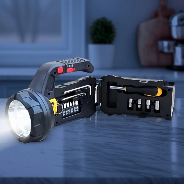 Multi Functional SOS Light with Toolbox & Long Range Torchlight (18W)