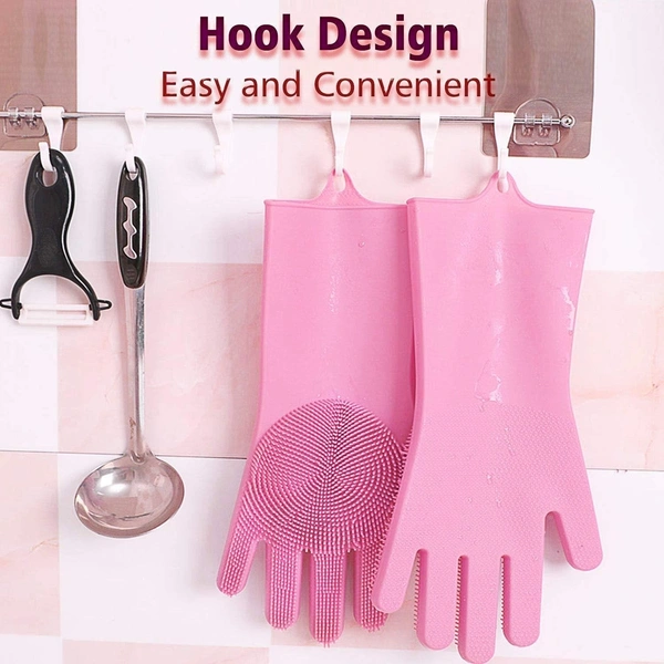 Multicolor Reusable Silicone Cleaning Scrubber Gloves