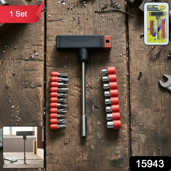 Norvo T Handle Screwdriver Set with 20 Interchangeable Heads