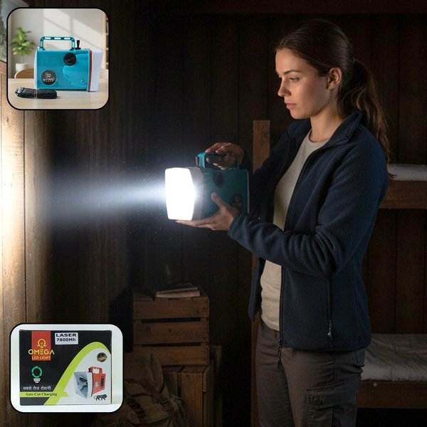 OMEGA 7800mAh Rechargeable LED Laser Torch Light – Portable & Powerful