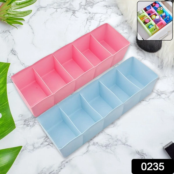 Pack of 2 - 5 Compartment Socks & Undergarment Storage Organizer