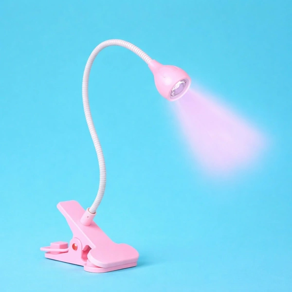 Pink Clip-On UV LED Lamp with Flexible Gooseneck