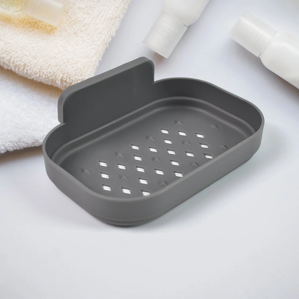 Plastic Wall-Mounted Soap Dish Holder - Self Adhesive, Durable