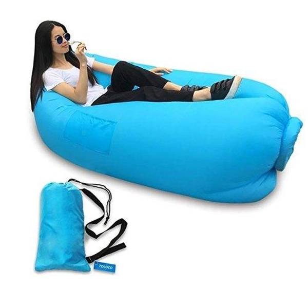 Portable Camping Inflatable Lounger Sofa with Neck Support