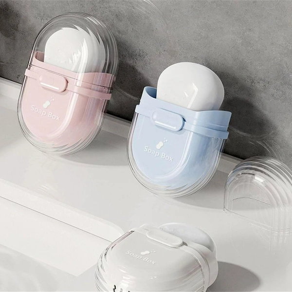 Portable Soap Dish Sealed Storage Box – Travel & Home Bathroom Soap Organizer (Random Color-Pack of 1)