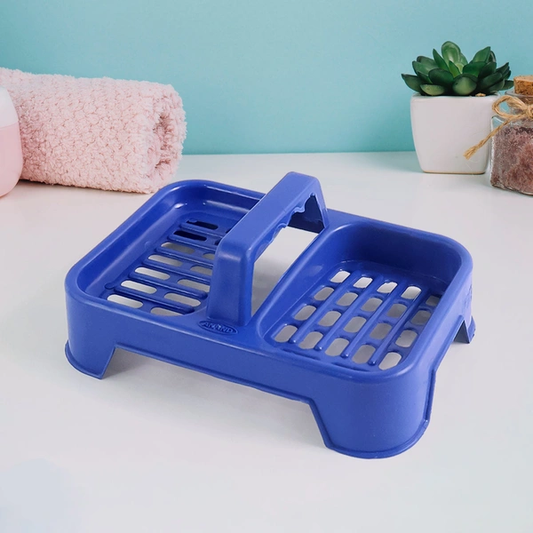 Premium 2-in-1 Double Soap Dish Stand with Handle