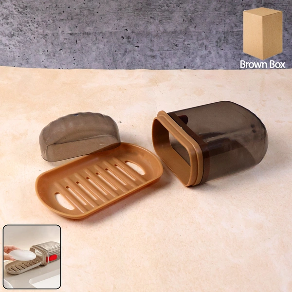 Premium Plastic Soap Box with Ventilated Drain Tray & Cover