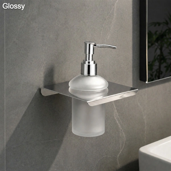 Premium Stainless Steel Liquid Soap Dispenser with Shelf