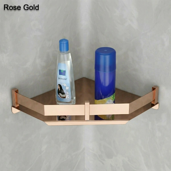 Premium Stainless Steel Wall Mounted Corner Shelf 9x9 Bathroom Organizer Rack