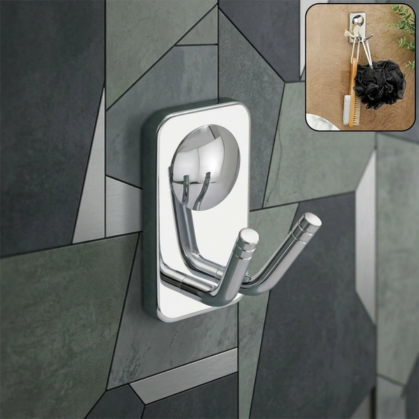 Premium Stainless Steel Wall Mounted Double Towel Hook for Bathroom