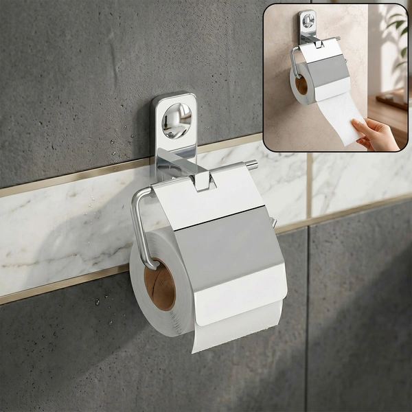 Premium Stainless Steel Wall Mounted Toilet Paper Holder with Cover