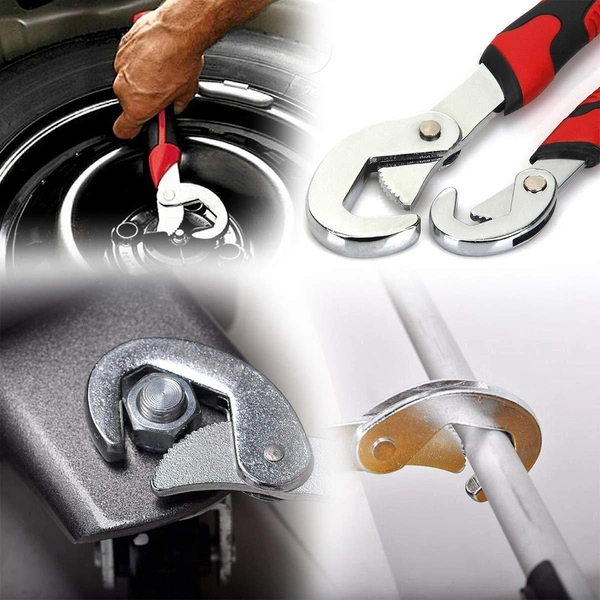 Quick Snap N Grip Universal Adjustable Wrench Set - 2 Pcs