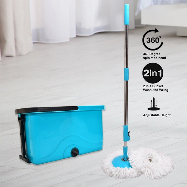 Quick Spin Mop with Large Bucket & Easy Wheels for Effortless Cleaning