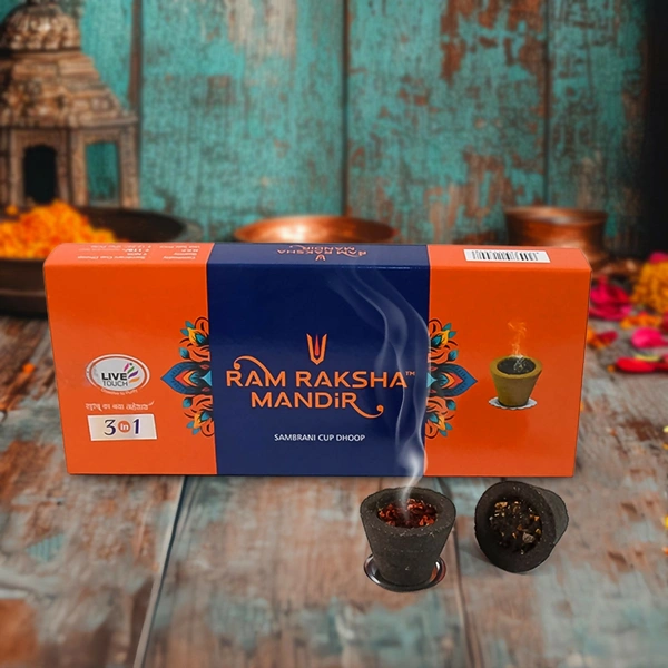 Ram Raksha Mandir Sambrani Cup Dhoop Sticks – 9 pcs