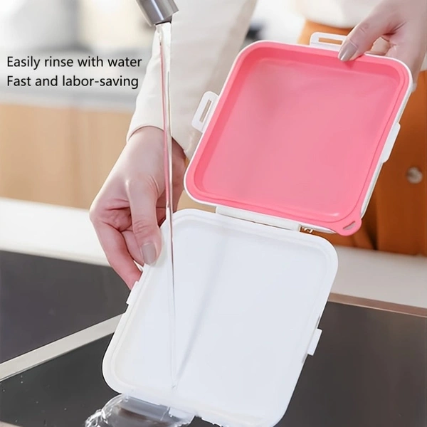 Reusable Silicone Sandwich Container – Leakproof BPA-Free Food Storage Box with Snap Lid, Heat-Resistant & Eco-Friendly