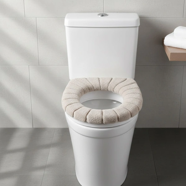 Soft Plush Washable Toilet Seat Cover Cushion for Warmth