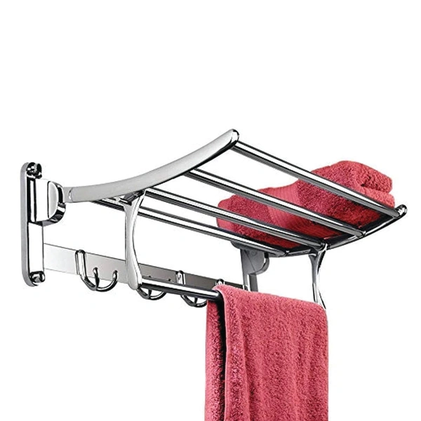 Stainless Steel Folding Towel Rack with 18-Inch Towel Bar