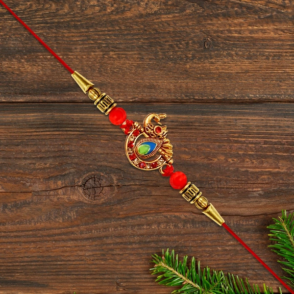 Stone-Studded Rakhi Thread – Elegant & Comfortable (1 Pc)