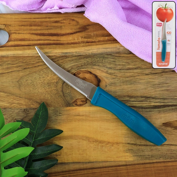 Supermom Premium Stainless Steel Tomato Knife – Serrated Curved Blade