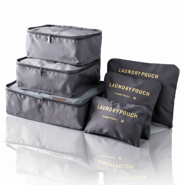 Travel Organizer Bags Set of 6 | Waterproof Clothes Packing Cubes with Zipper | Multipurpose Luggage Organizer Pouch for Travel & Storage