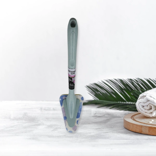 Triangular Sponge Brush – Long Handle Kitchen & Bathroom Cleaning Tool