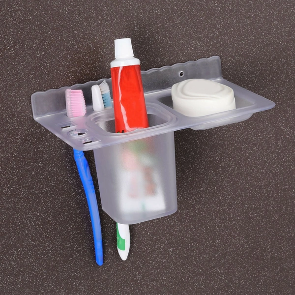 Unbreakable 2-in-1 Brush Holder & Soap Dish for Bathroom