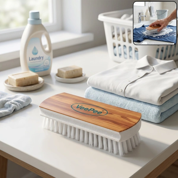 VeePee Heavy-Duty Cloth Washing Brush - Durable Nylon Bristles
